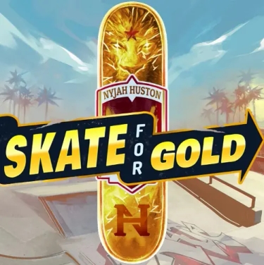 golden skateboard